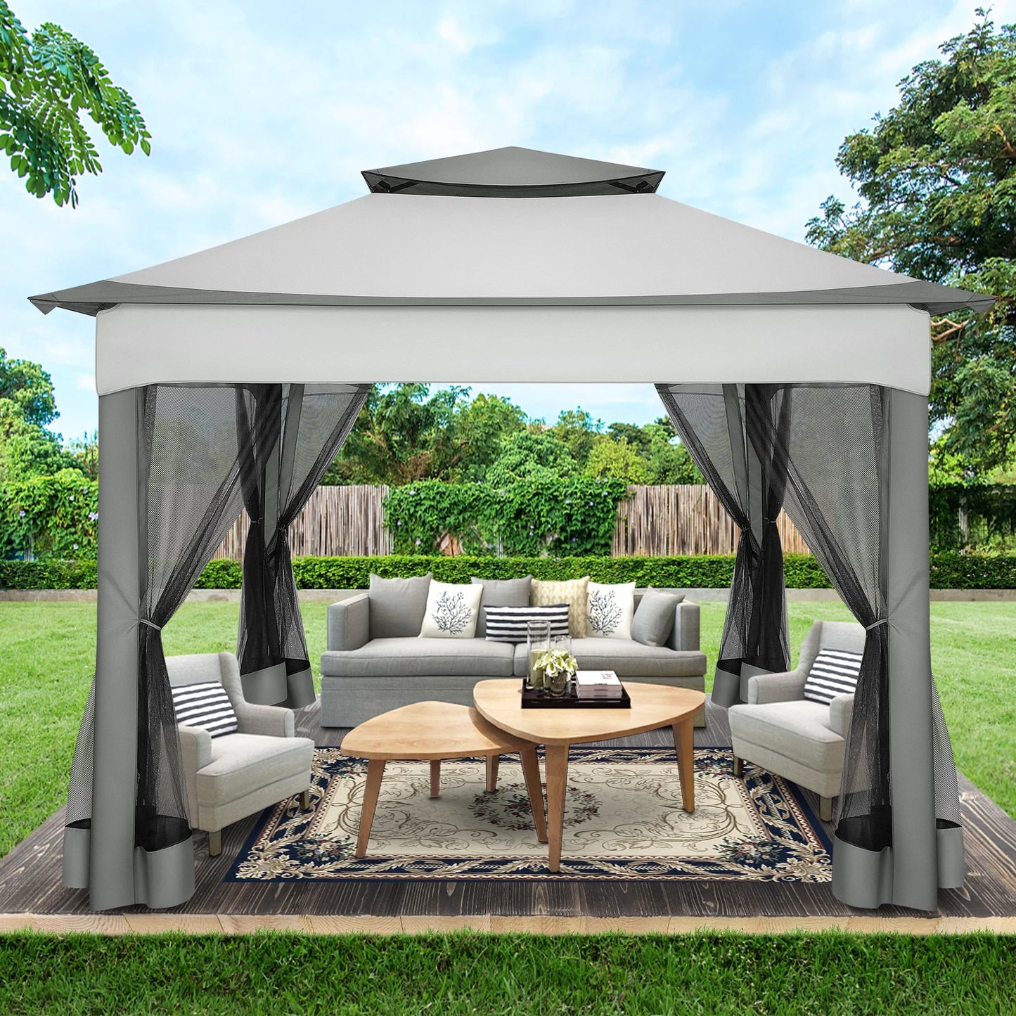 12x12 Pop up Gazebo with Mosquito Netting and Carry Bag,