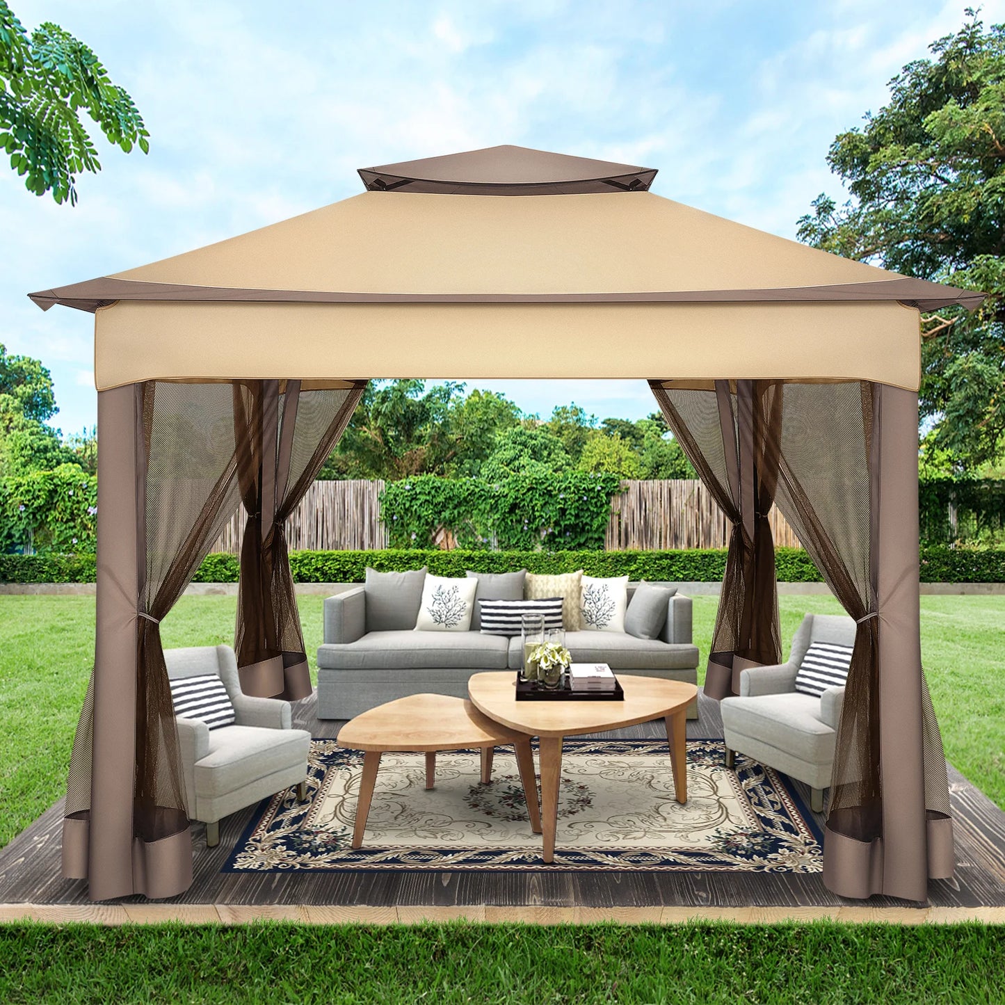 12x12 Pop up Gazebo with Mosquito Netting and Carry Bag,