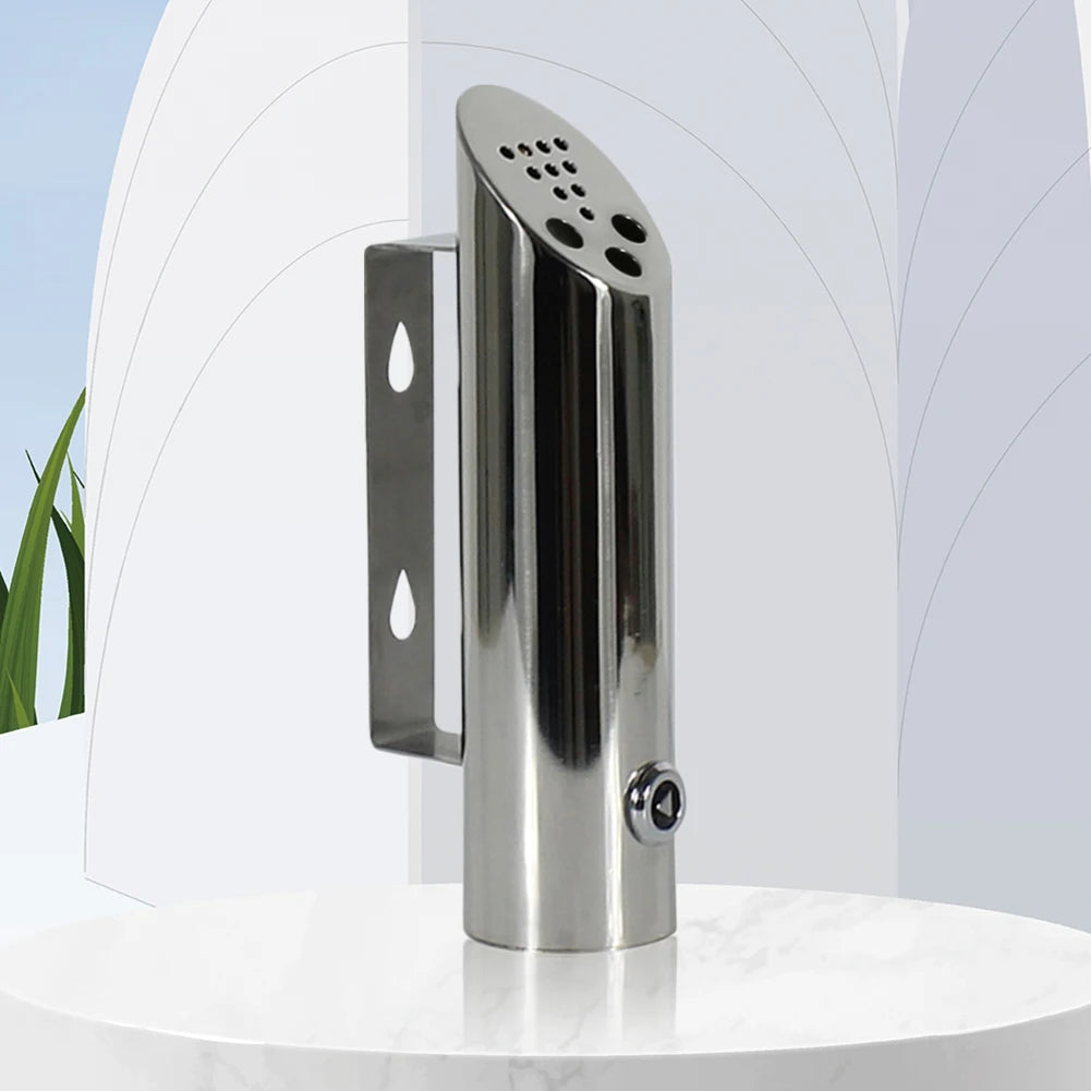 Wall Mounted Cylinder Cigarette Ash Bin Stainless Steel Outside Wall