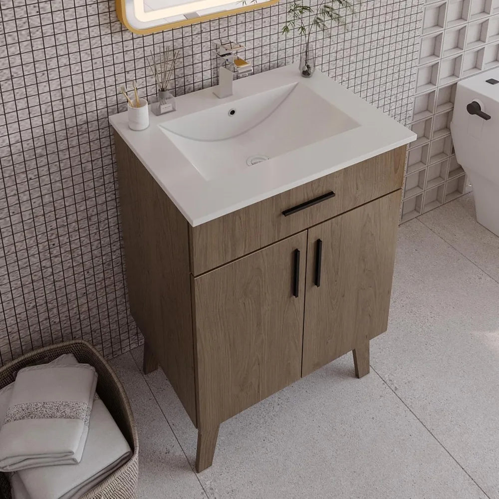 24" Bathroom Vanity with or without Sink, Two Soft Close Cabinet Doors