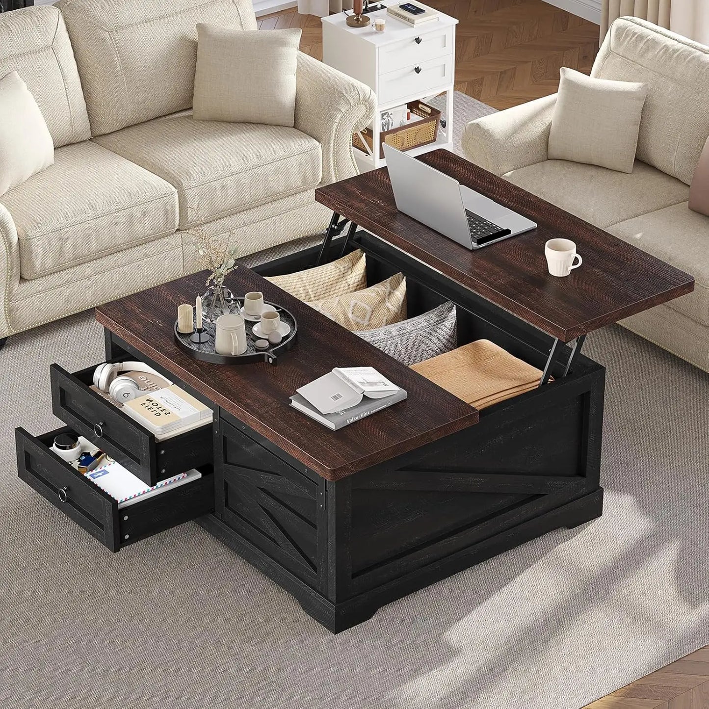 Lift Top Coffee Table with Storage,