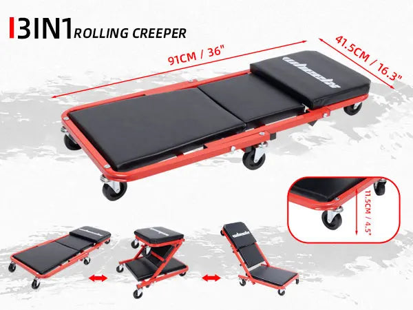 3-in-1 Rolling Creeper Fold Up