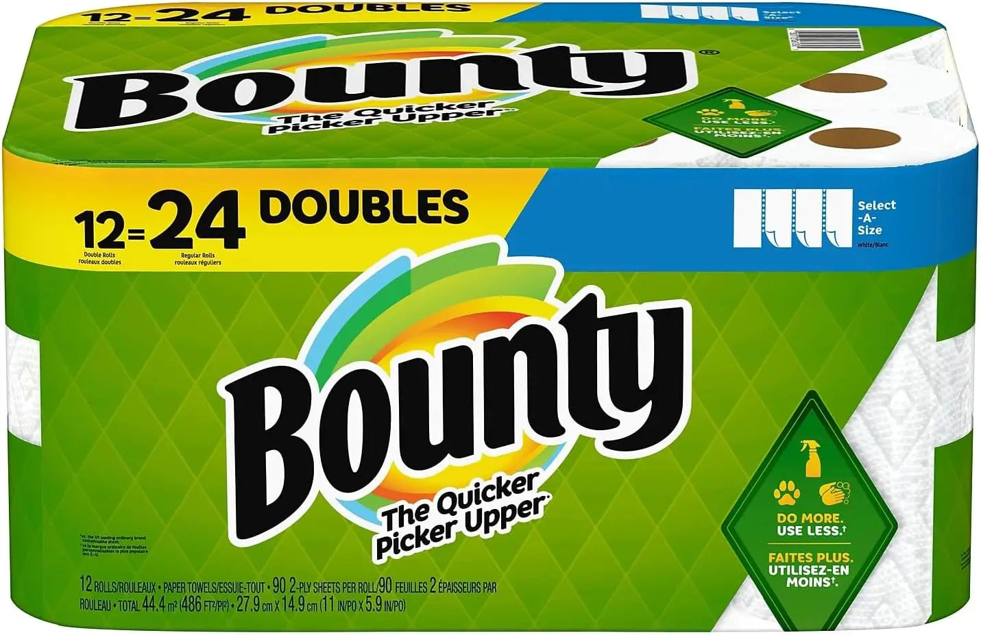 Double 2-Ply Paper Towels, 98 Sheets Per Roll, Pack of 12 Rolls