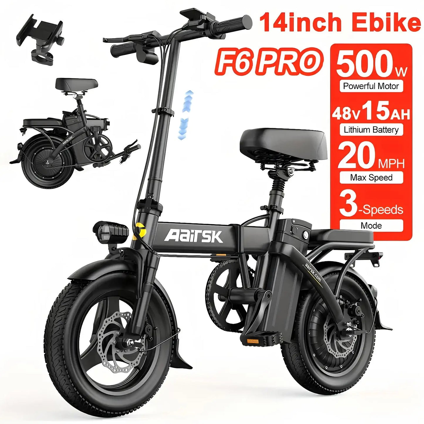 E bike 750W Adults Electric Bike 36V468Wh 26/24 Inch Tires Electric Bicycle 21-Speed City