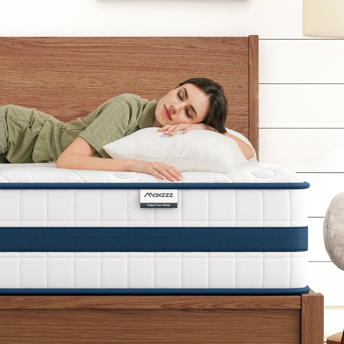 10-12'' Twin/King/Queen Size Mattress, Bed with Gel Memory Foam & Individually Pocket Coils for Pressure Relief & Support Made in USA
