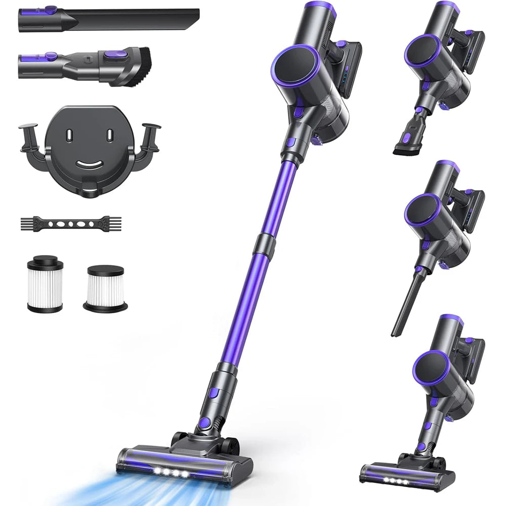 N12 Cordless Vacuum Cleaner 200W Motor Ultra Lightweight 6-In-1 Vacuum Up to 45Mins Runtime for Carpet Hard Floor