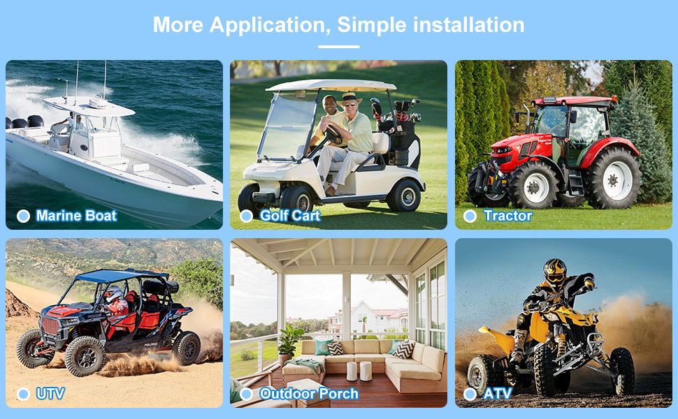 4'' 100W Heavy Duty Waterproof Boat Marine Bluetooth Speakers Surface Mounted