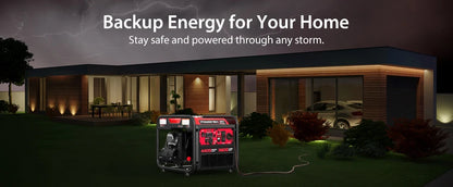 4400W Portable Generator with Inverter 30A Outlet, Gas Powered, Lightweight & Quiet for Home Use