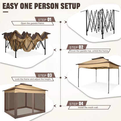 12x12 Pop up Gazebo with Mosquito Netting and Carry Bag,