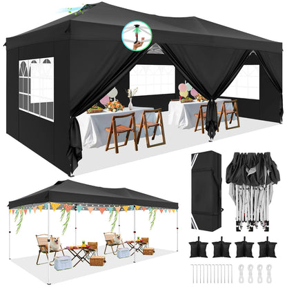 10x20ft Canopy Tent with Quick-Lock System, Commercial Grade