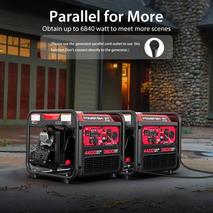 4400W Portable Generator with Inverter 30A Outlet, Gas Powered, Lightweight & Quiet for Home Use