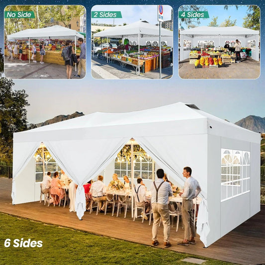 10x20ft Canopy Tent with Quick-Lock System, Commercial Grade