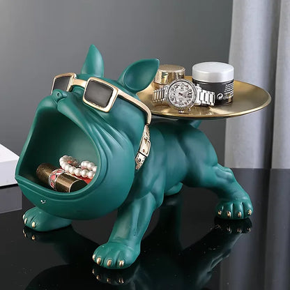 Home Decor Bulldog Figurine Dog Statue Storage  Resin Craft Art Sculpture