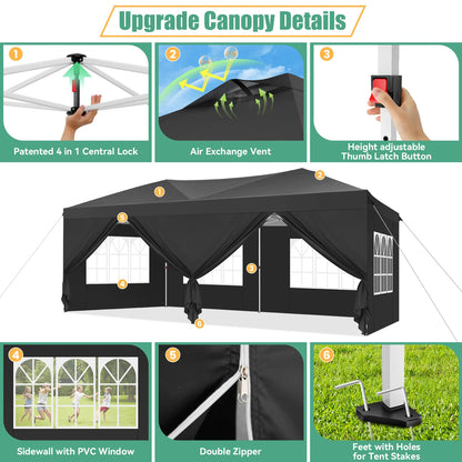 10x20ft Canopy Tent with Quick-Lock System, Commercial Grade