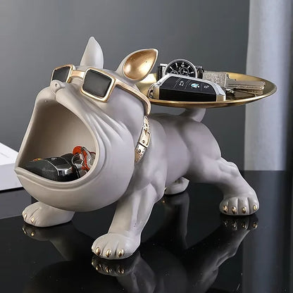 Home Decor Bulldog Figurine Dog Statue Storage  Resin Craft Art Sculpture