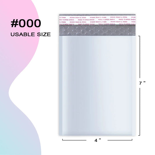 500pcs #000 4x8 Poly Bubble Mailers Shipping  Padded Envelopes