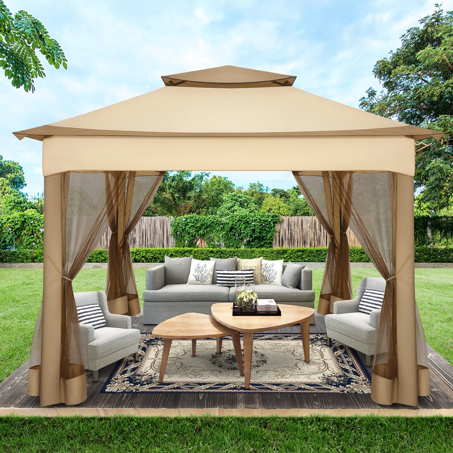 12x12 Pop up Gazebo with Mosquito Netting and Carry Bag,