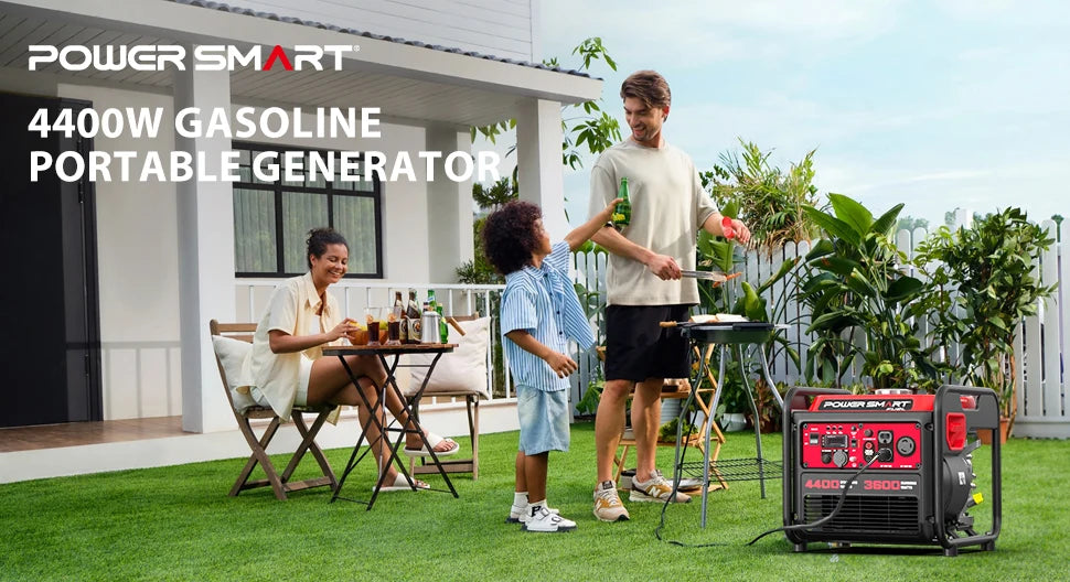 4400W Portable Generator with Inverter 30A Outlet, Gas Powered, Lightweight & Quiet for Home Use