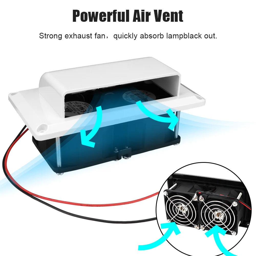 12V 25W Exhaust Fan Ventilation  Horse Trailer; Motorhome; Marine