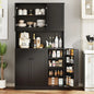 71" Tall Pantry Storage Cabinet with Microwave Stand & Door Shelf,  6 Doors