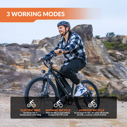 Electric Bike, 500W Motor, 468Wh Removable Battery, 37KM/H Max Speed,  Front Suspension