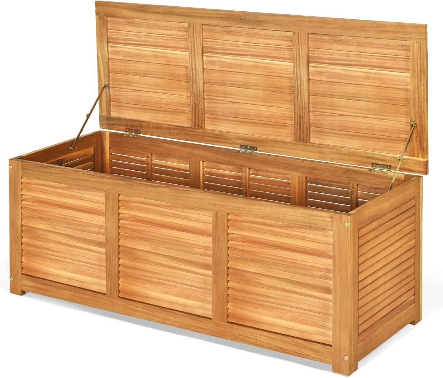 46 Gallon Acacia Wood Deck Box, Storage Bench
