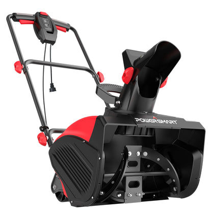 18" 15A Electric Snow Blower, Single Stage Snow Thrower with Steel Auger, 30FT Throwing Distance, Lightweight & Foldable Design