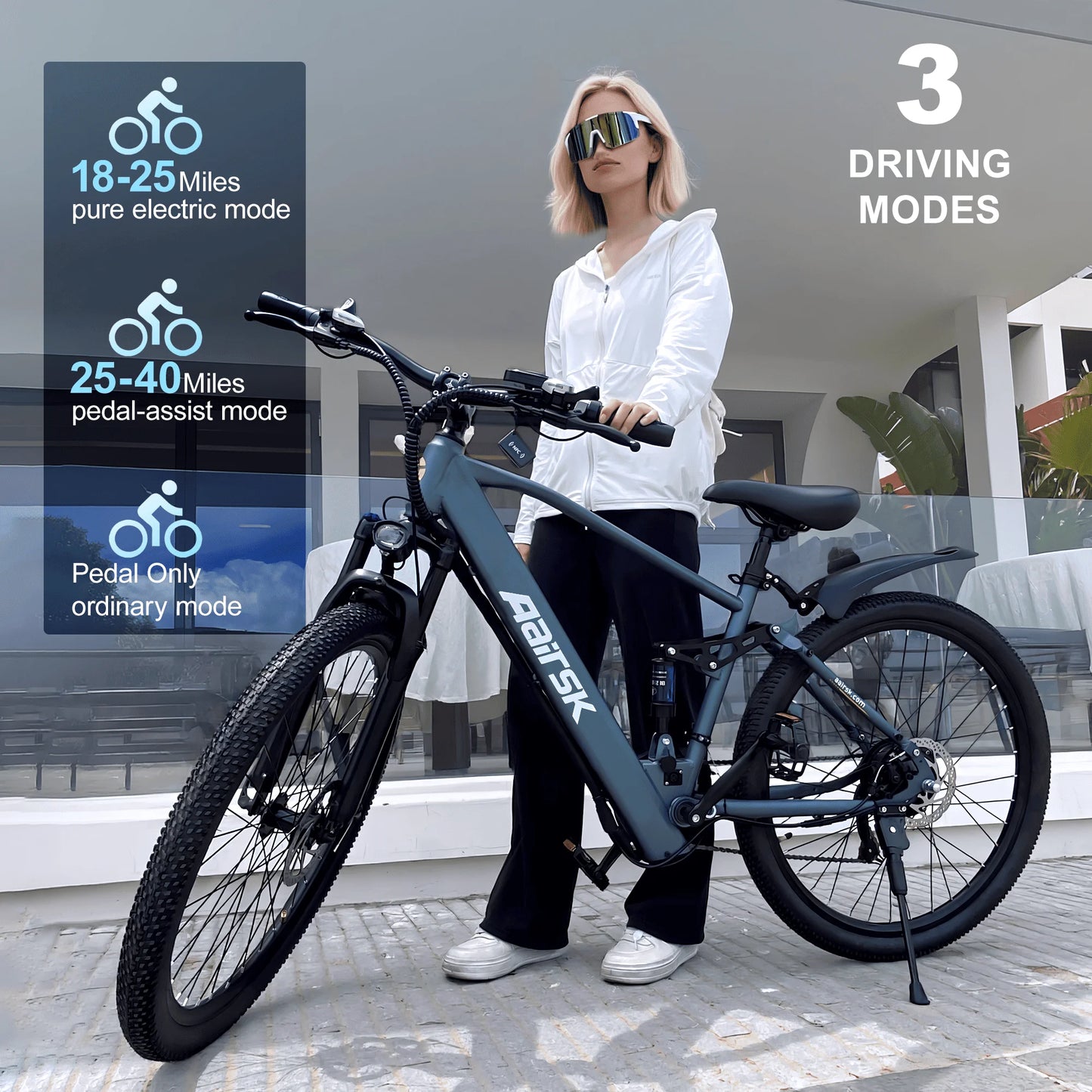 E bike 750W Adults Electric Bike 36V468Wh 26/24 Inch Tires Electric Bicycle 21-Speed City E Bikes Mountain e bikes