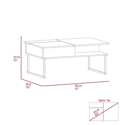 Armin Lift Top Coffee Table, One Shelf Espresso / Onyx