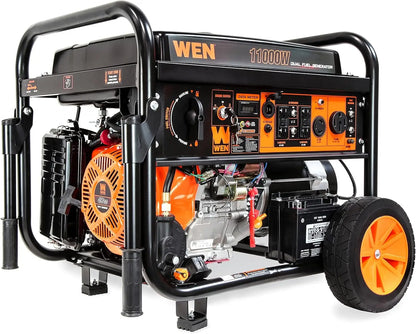 DF1100X 11000-Watt Dual Fuel; Electric Start Portable Generator with Wheel Kit and CO Shutdown Sensor