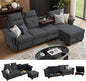 110" Sectional Sofa, Convertible L Shaped Sofa with Ottoman and Large Storage, 4 Seat Sectional with Cup Holder