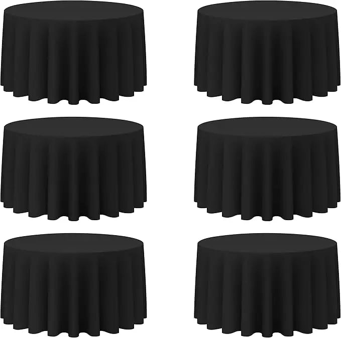 6 Pack Round Tablecloths 120 Inch - Circle, Washable