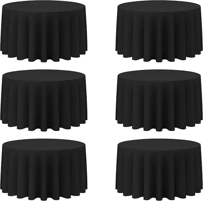 6 Pack Round Tablecloths 120 Inch - Circle, Washable