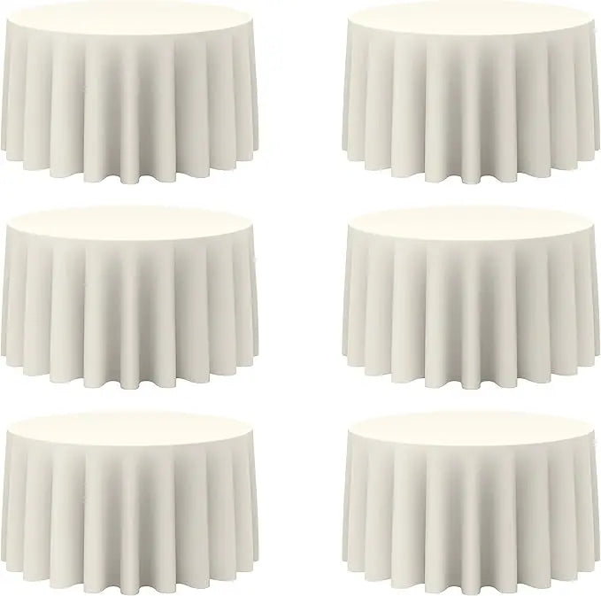 6 Pack Round Tablecloths 120 Inch - Circle, Washable