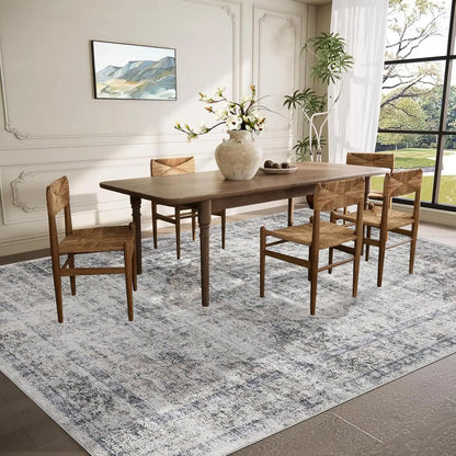 Washable Area Rug Stain-Resistant Throw Rug Indoor Carpet