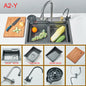Multifunctional Kitchen Waterfall Sink Digital Display; 304 Stainless Steel