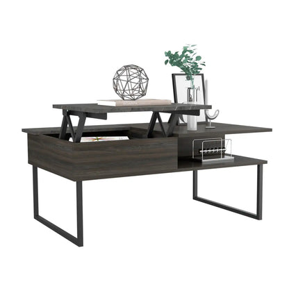 Armin Lift Top Coffee Table, One Shelf Espresso / Onyx