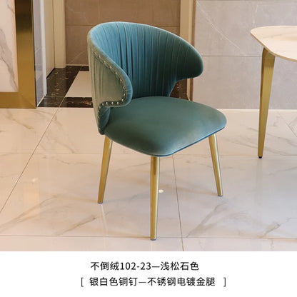 Set Of 2 Upholstered Wing Back Dining Chairs Living Room Designer Kitchen