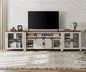 TV Stand Set for 100 inch TV,Door Storage Cabinet with Mesh  Adjustable