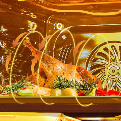 24" Built-in Electric Ovens with 70L Capacity 3000W Single Wall Oven with View Window 8 Cooking Functions 240V