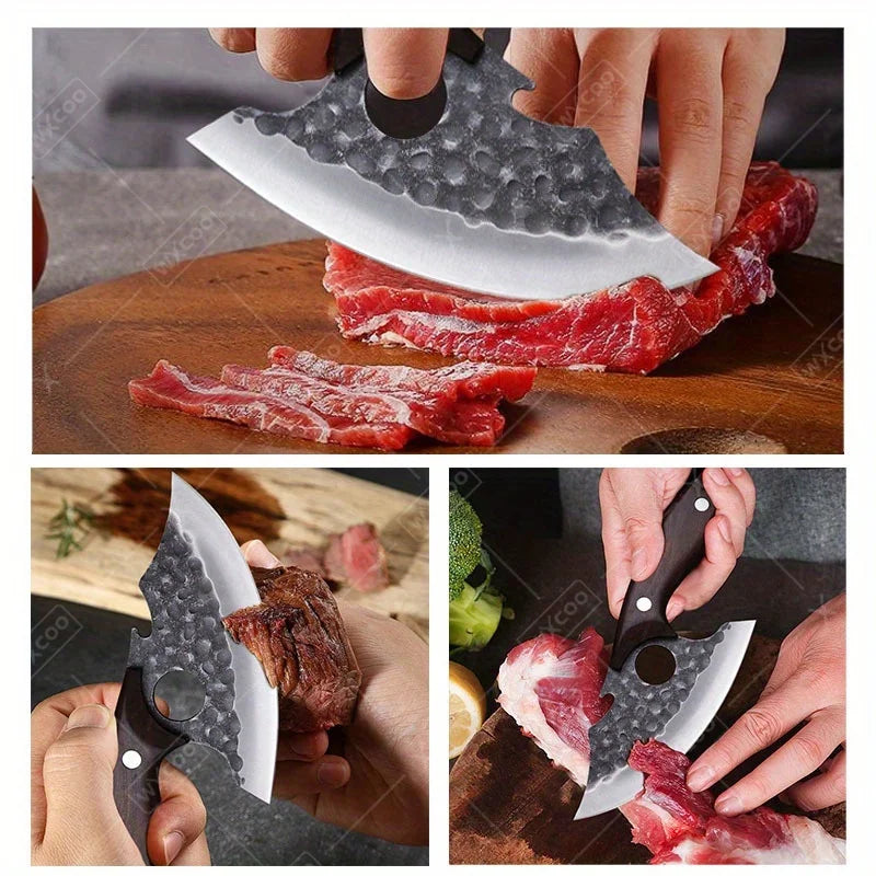 3 Pcs Stainless Steel Kitchen Chef Knife Set Multipurpose Boning Cleavers Utility Cutters Mini Meat Paring Slicing Tools