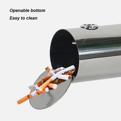 Wall Mounted Cylinder Cigarette Ash Bin Stainless Steel Outside Wall