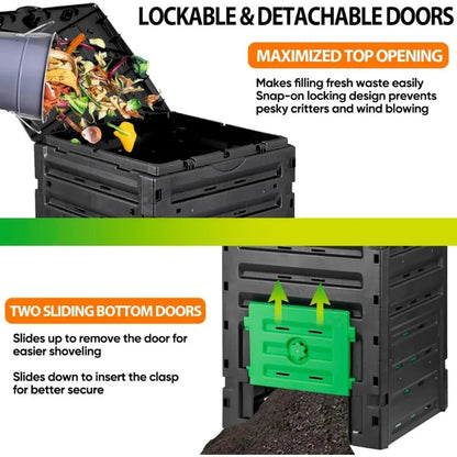 Garden Compost Bin; BPA Free Material -120 Gallon