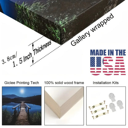 Golden Lily canvas art, 1.5 inch thick wood frame, canvas printed large mural for modern homes and offices