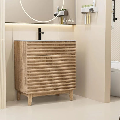 30" Bathroom Vanity with Sink Combo, Storage Cabinet  Ceramic Sink and Water Saving Faucet,