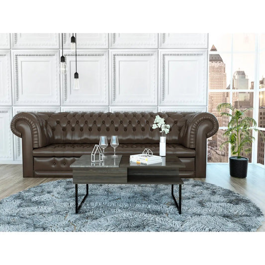 Armin Lift Top Coffee Table, One Shelf Espresso / Onyx
