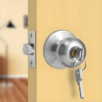 Keyed Entry Door Knob Stainless Steel Interior and Exterior