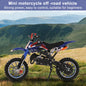 49cc 2-Stroke Dirt Bike, Gas Power Motocross, Off Road Mini Motorcycle with Front Rear Disc Brakes, Max Speed 40KM/H (Blue)