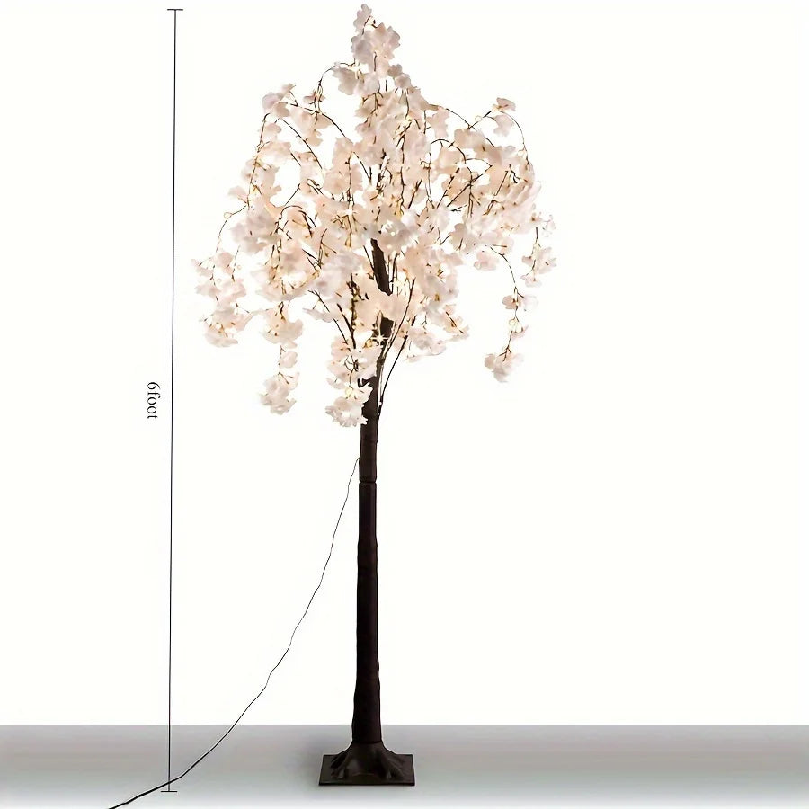 Darling Artificial Cherry Blossom Tree Light, 6ft Lighted Trees for Decoration Inside, 450 LED Lights Warm Light