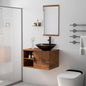 28" Bathroom Vanity Sink Combo Wall Mounted Floating Cabinet W/Open Shelves W/Mirror,  Faucet